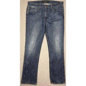 Joes Jeans mens size 38 blue relaxed fit straight leg mid rise slight color fade